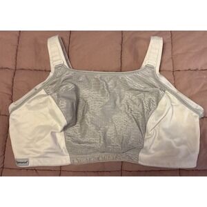 Glamorise Womens Full Figure White Gray Wirefree Support Bra Plus Size 46G
